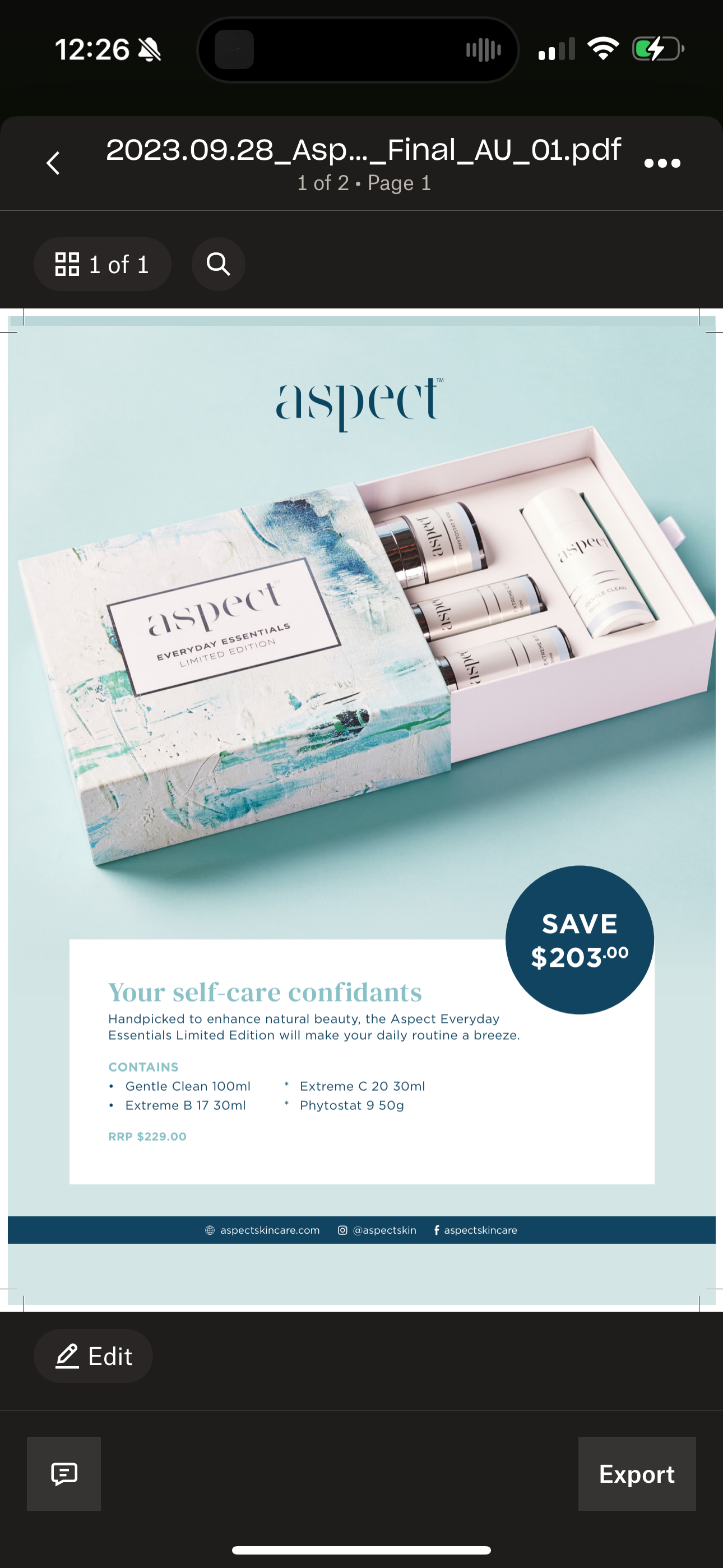 Aspect Everyday essentials limited edition kit